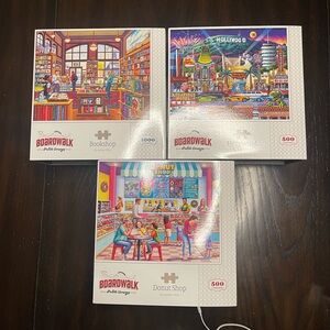 Boardwalk Puzzle Set - Bookshop, Hollywood, Donut Shop